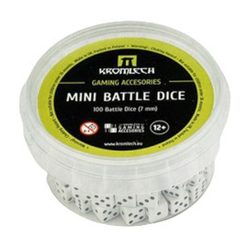 Kromlech Mini Battle Dice 100xK6 White 7mm