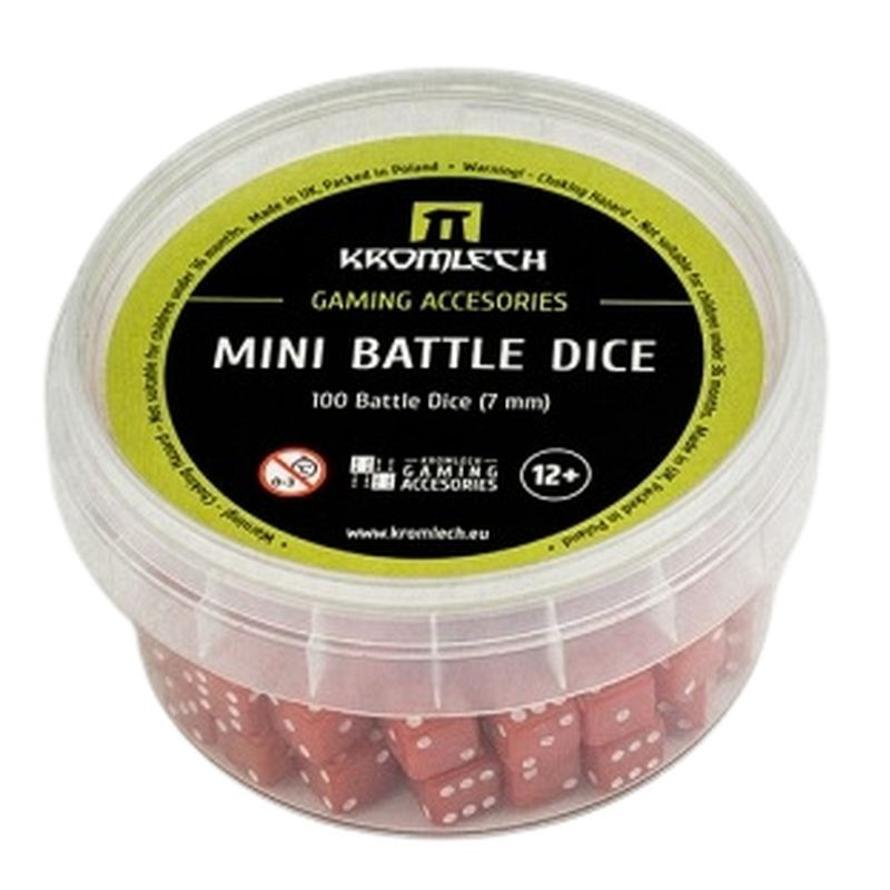 Kromlech Mini Battle Dice 100xK6 Red 7mm