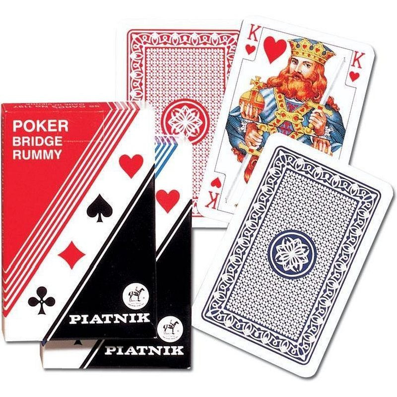 Klasyczna Talia Kart do Gry Piatnik Poker-Brydż Czerwona