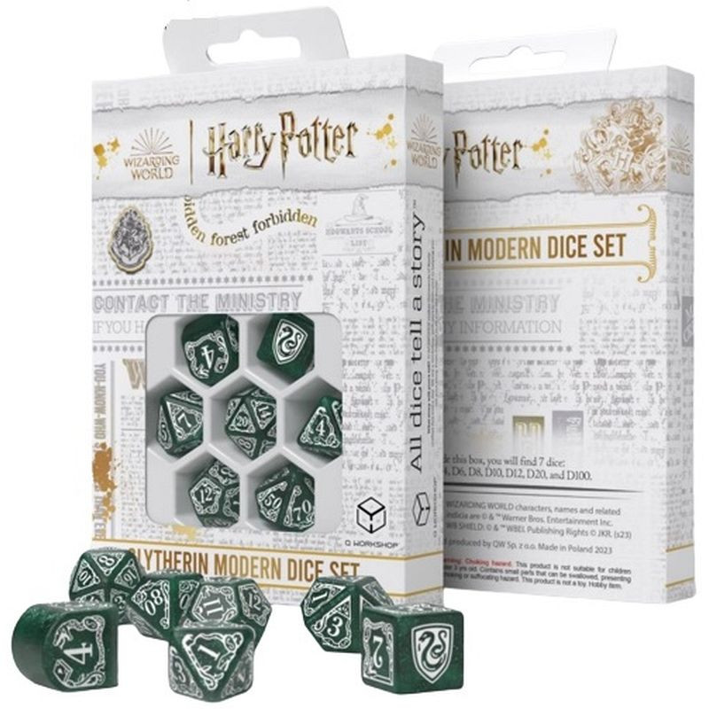Kości RPG Q-Workshop Harry Potter: Modern Slytherin Zielone