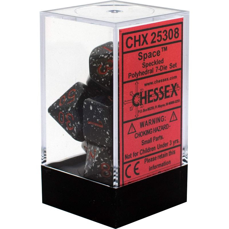 Zestaw 7 Kości RPG Chessex Speckled Czarne Space