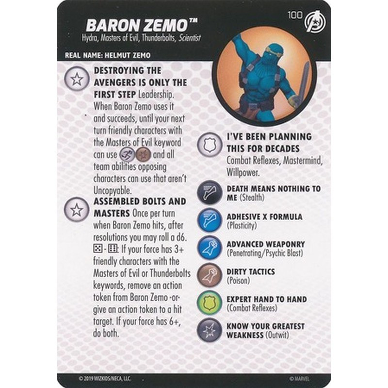 HeroClix Figurka Promo - 100 Baron Zemo