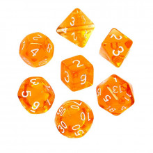 Zestaw 7 kości kryształowych mini RPG Rebel Pomarańczowe