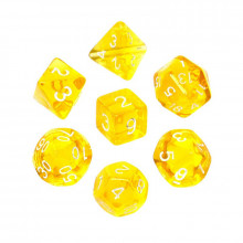 Zestaw 7 kości kryształowych mini RPG Rebel Żółte
