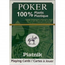 Klasyczna Talia Kart do Gry Piatnik Plastik Poker 55 Zielona